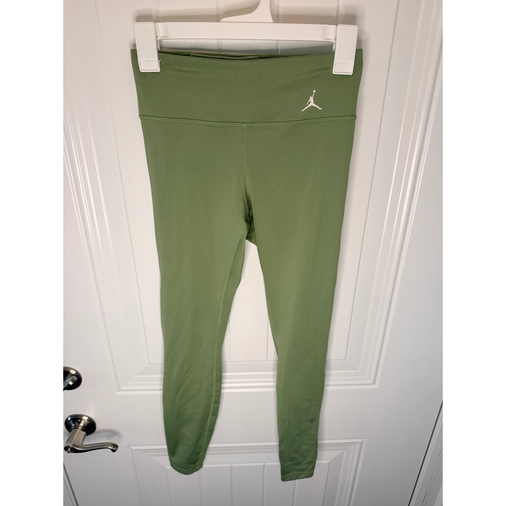 Jordan Womens Tight Fit High Waisted Leggings Olive Green Size S